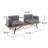Outdoor Acacia Wood 2 Seater Sofa With Metal Legs For Garden Patio