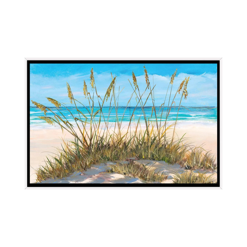 «Beach Grass» par Julie Derice - reproduction d'art, Pas de tapis, H 26 po x l 40 po x 1,5 po, Toile blanche encadrée