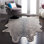 Tapis acrylique / polyester tissé à la machine en gris foncé / argent Arbelaez