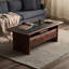 Table basse luxueuse en noyer noir clair