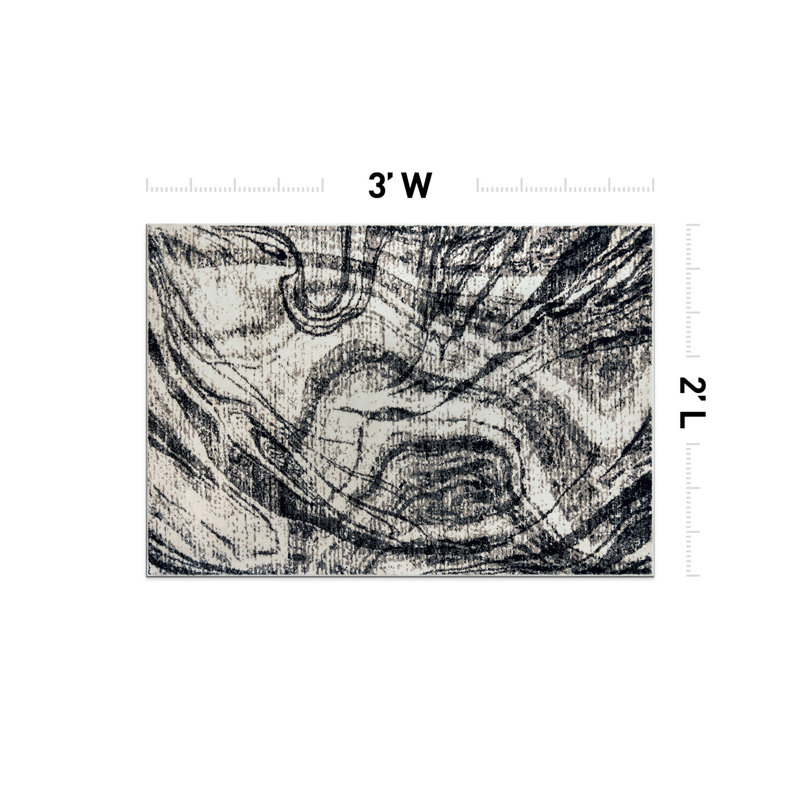 Tapis abstrait délavé, Rectangulaire 2 pi x 3 pi