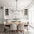 4-Light Iron Kitchen Pendant Light Adjustable Height