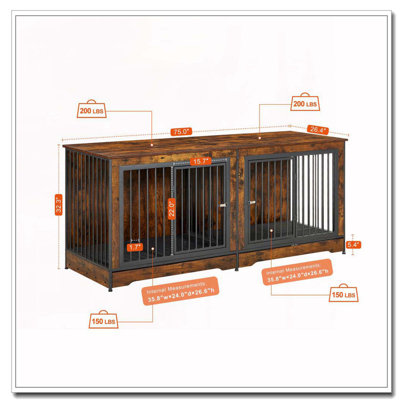 Meuble télé avec cage pour chien