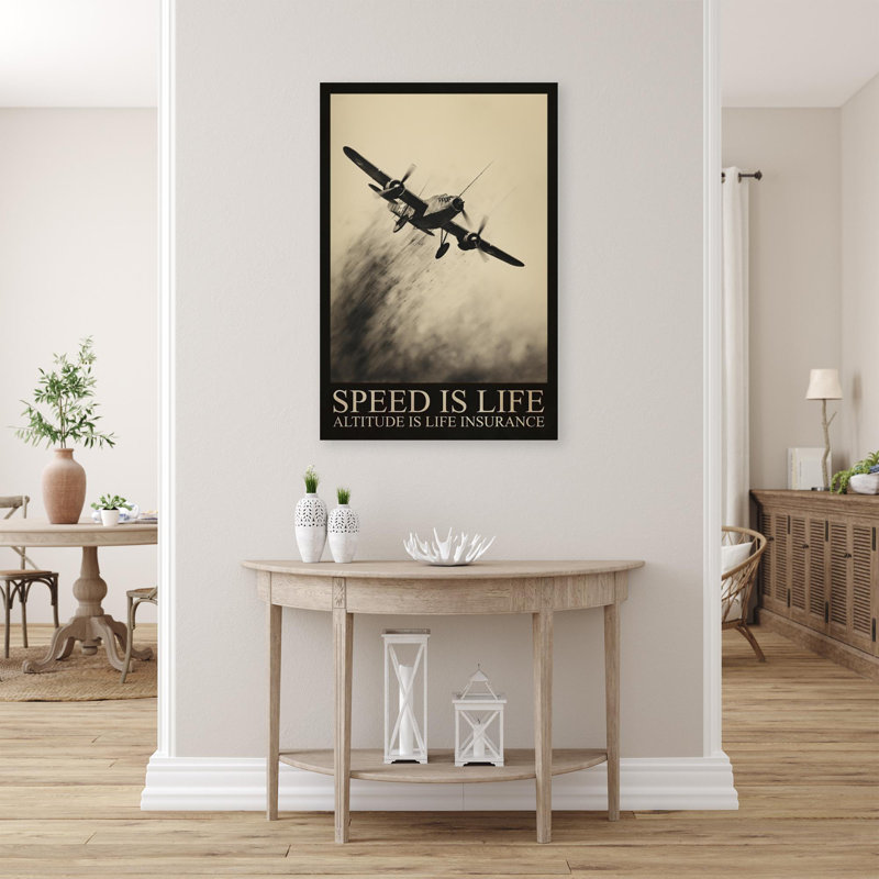 Levien Plane Speed Is Life sur toile, H 20 po x l 16 po x P 1,25 po