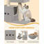 Cat Tree, 98 cm Tower, Sisal Scratching Post, Cats Tower for Indoor, Multi-Level Stable Cat Tree with Cats House, 2 Caves, Pompoms,  Dark Grey, Light Grey-958882631-946978897