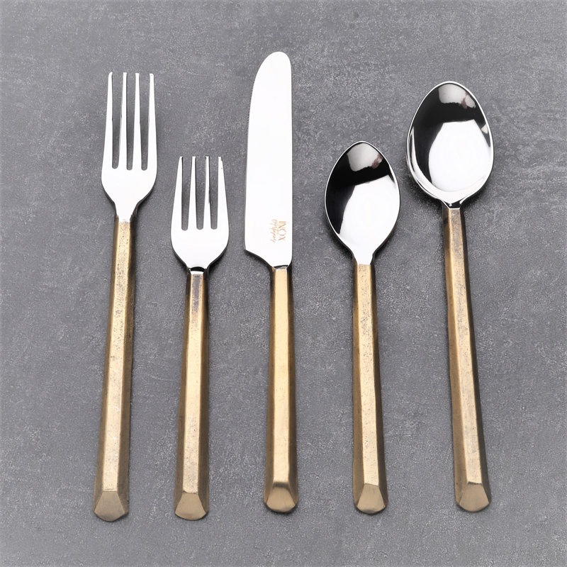 Ensemble de couverts 20 pièces Plateau, service pour 4, Marron