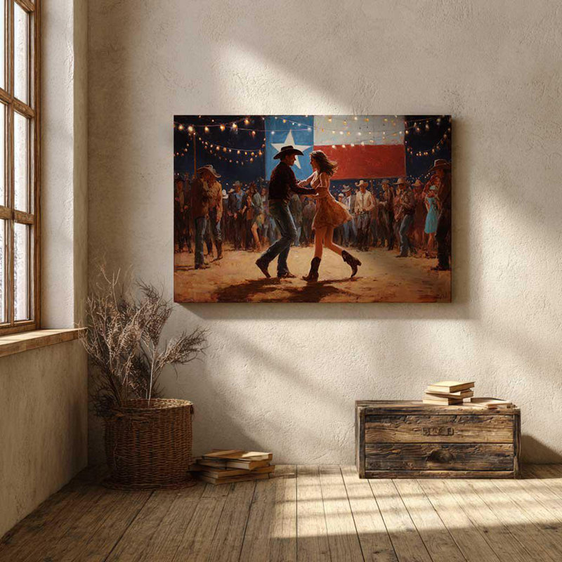 Impression sur toile Texas Windmill - Rustic Farmhouse Wall Art, H 24 po x l 36 po