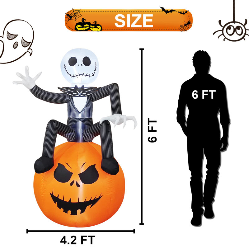 Squelette et citrouille d'Halloween gonflable