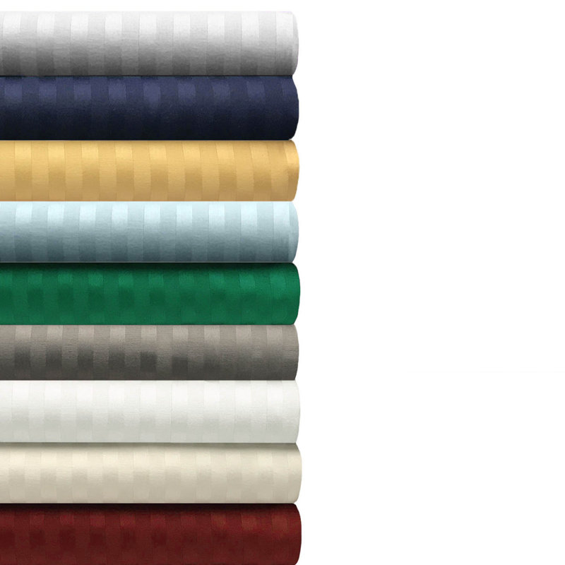 Kinvara 400 Thread Count Certified Egyptian Cotton Blend Stripe Sheet Set, Burgundy, California King