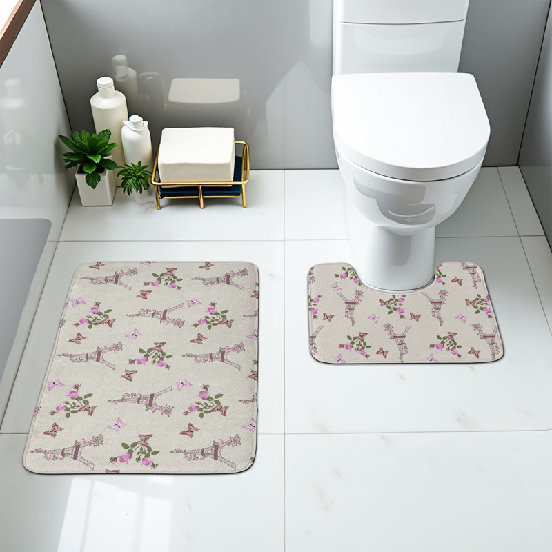  Multicolore Paris, ensemble de tapis de salle de bain 2 pièces