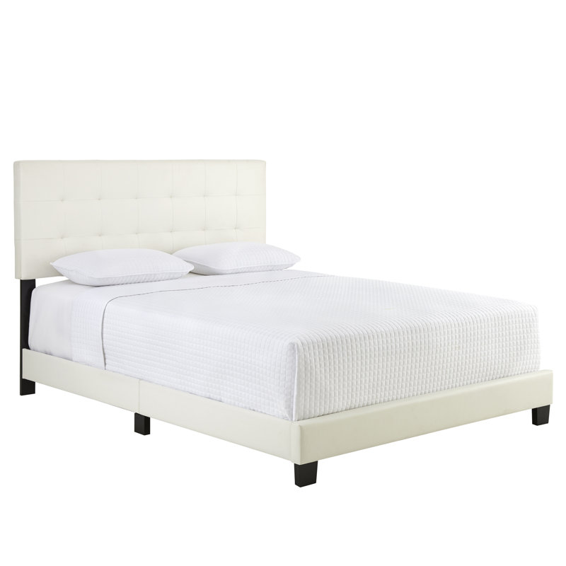 Base de lit plateforme tapissier en similicuir avec tête de lit réglable et système de soutien à lattes robustes Roma - aucun sommier requis