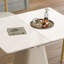 Table de salle à manger rétractable à dalle de roche pliante, table carrée extensible moderne avec base en acier inoxydable revêtue de cuir, table de cuisine à double usage pour les petits appartements