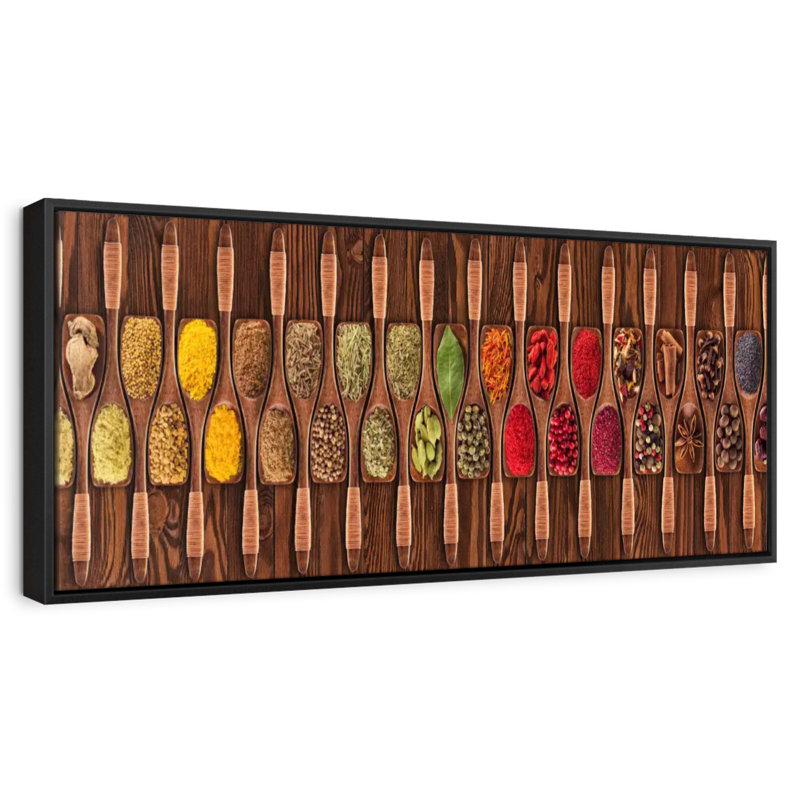Herbes indiennes, Cadre flottant noir, 31 po x 11 po