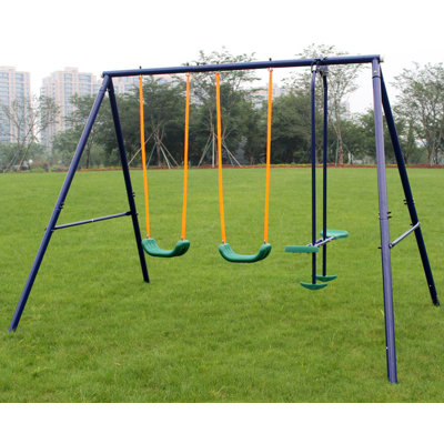 Metal Swing Set Outdoor With Glider