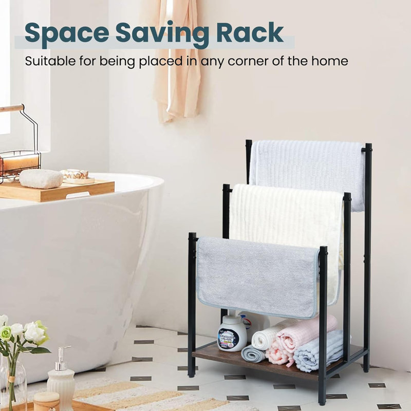Towel Racks Blanket Storage For Living Room, Drying And Display Rack With Shelf, Freestanding Towel Holder For Bath Storage, Hand Towels, Outdoor Pool Towel
