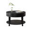 Table basse avec rangement double pour le salon, table basse ronde moderne de 31,5 po avec rangement et compartiment caché, pieds de nivellement réglables, assemblage facile (noir)-92398479
