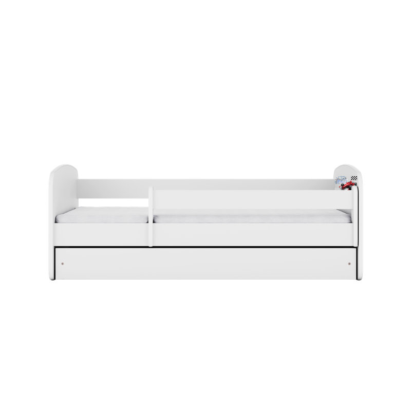 Cicero Drawer Bed and Mattress, White, European Toddler (80 x 160 cm)