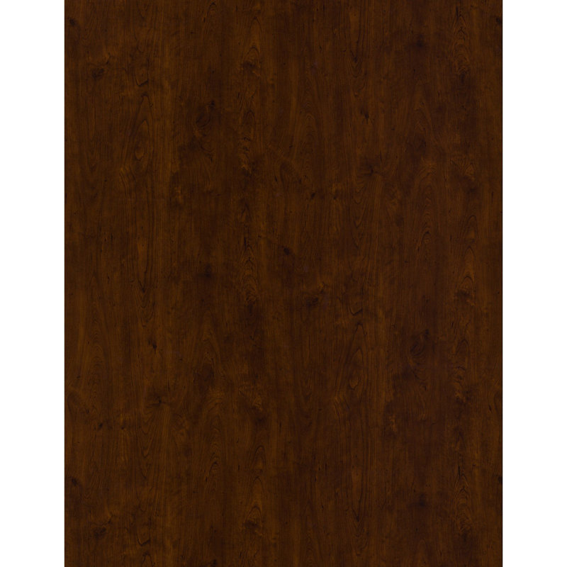 Ensemble de bureau d'ordinateur en L avec huche Ferrell, Cerise antique, 3 pièces (bureau, bahut, armoire)