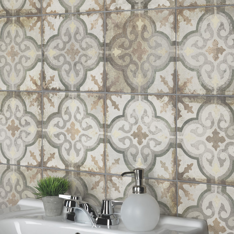 DAnticatto Decor Palazzo 9" x 9" Porcelain Wall & Floor Field Tile
