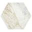 Carrelage de sol en marbre aiguisé 8 po x 9 po Castella de Blanc Hexagon