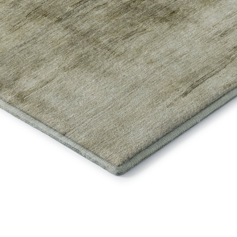 Tapis taupe Cerrito AMF608 lavable à la machine de qualité supérieure, Rectangle 1 pi 8 po x 2 pi 6 po