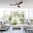 52-Inch Ceiling Fan With Light, 3 Light Walnut Wood Blades, Remote Control, Reversible DC Motor For Living Room-143533721-143533722