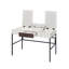 Bureau naturel et noir avec douille - l 40 po x P 20 po x H 25 po avec 3 compartiments de rangement-1909431026