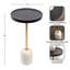 Table d'appoint ronde en bois de manguier et marbre Shorrock