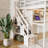 Full Loft Bed Frame with Built-In Wardrobe, Study Desk, Storage Shelves &  Lights, Space-Saving Design for Bedroom-Beige-1047738593