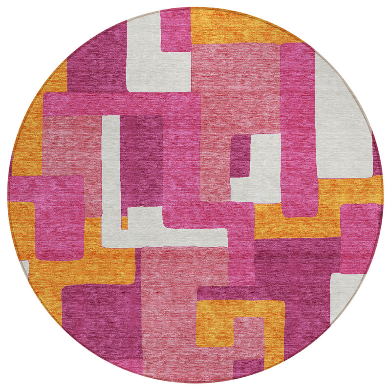  Tapis intérieur / extérieur antidérapant Chayden, Rond 8 pi