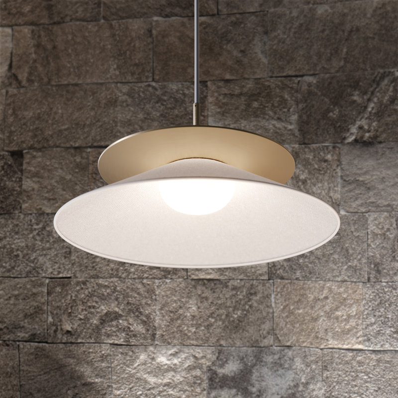 Asia Suspension Lamp, Satin Golden Nickel