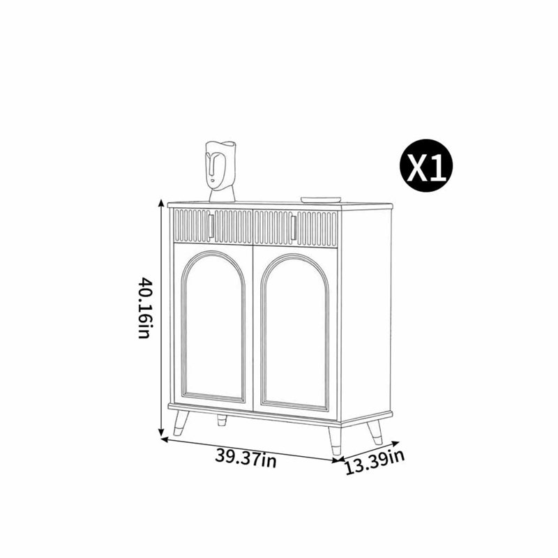 Eichler, H 40,16 po x l 39,37 po x P 13,39 po, Noir