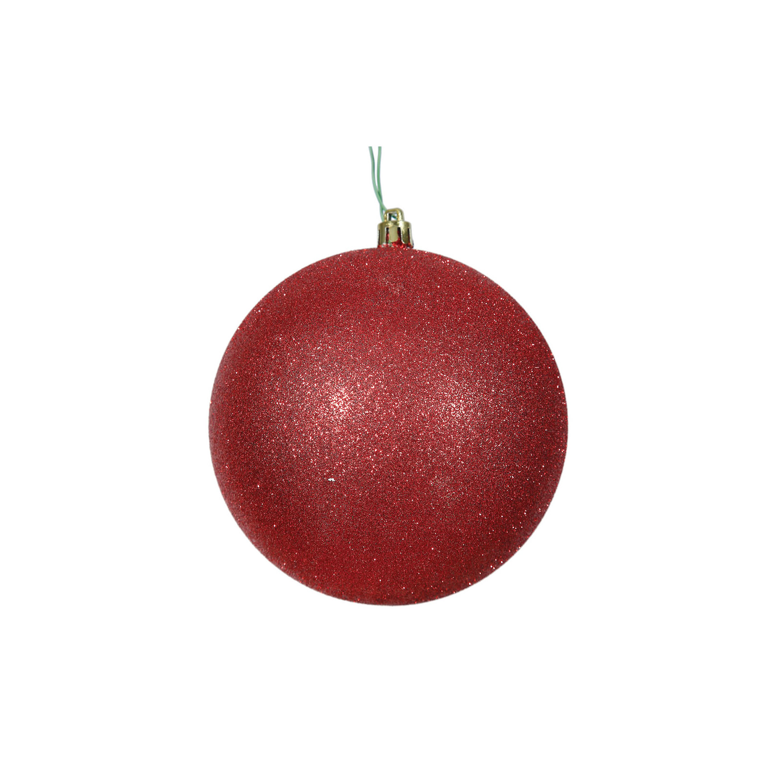 Holiday Décor Ball Ornament, 3" H x 3" W x 3" D, Red Glitter