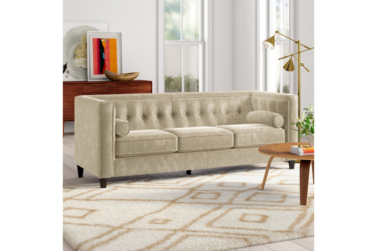 Roberta 84" Velvet Square Arm Sofa
