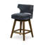 Task Swivel Upholstered Bar Stool with Solid Wood Frame-636120532