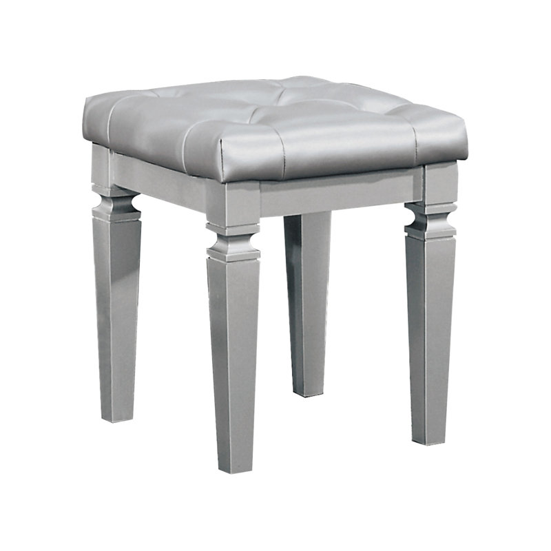 Tabouret de coiffeuse 1 pièce Modern Glam Luxury, Argent argent