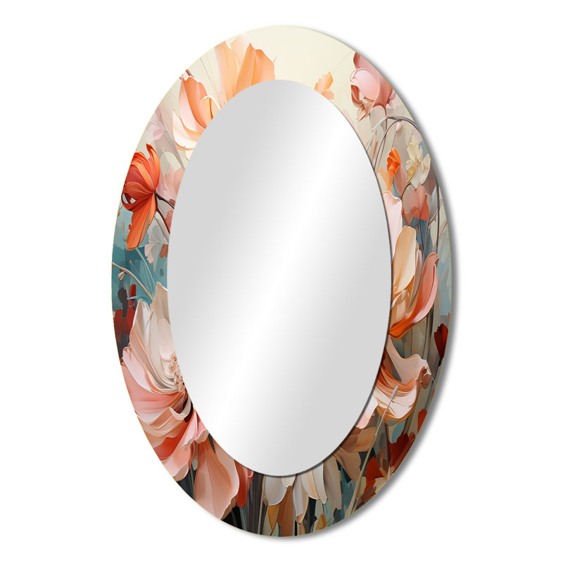 Miroir mural Coral Petal Symphony I - Rouge, 36 po x 24 po