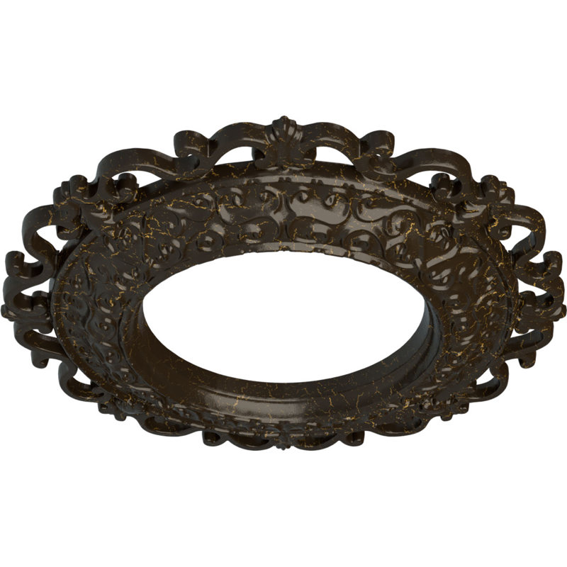 Médaillon de plafond H 13,25 po x l 13,25 po x P 1,125 Orrington, Craquelure pierre de foyer