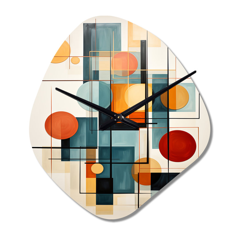 Horloges murales colorées de style Mid Century Retro Reflections IV - Mid-Century, Grand