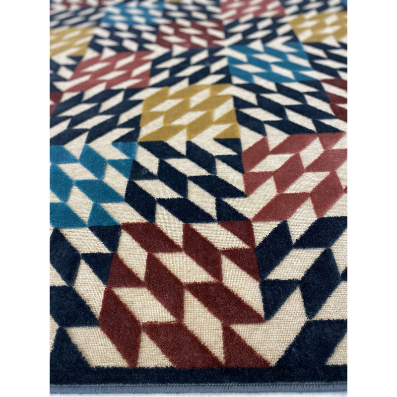 Garica Geometric Viscose Area Rug, Rectangle 160 x 230cm