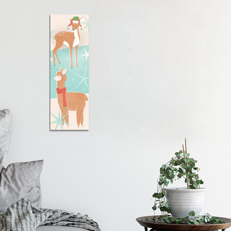 Retro Christmas Collection B by June Erica Vess - Wrapped Canvas Panoramic Print, 30.48 cm H x 91.44 cm W