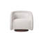 Beige Bouclé Swivel Chair With Walnut-Finished Solid Wood Base-1312594914