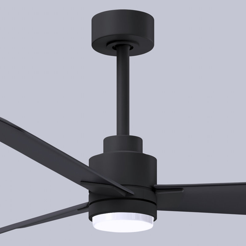 Alessandra - Three Blade Transitional Ceiling Fan -LED, Matte Black, 42", Matte Black
