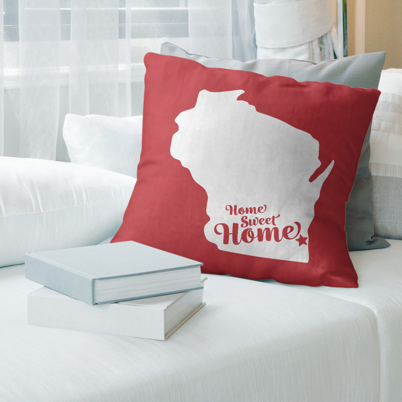 Housse de coussin pour la maison, Tuscaloosa, 20 po x 20 po, Rouge