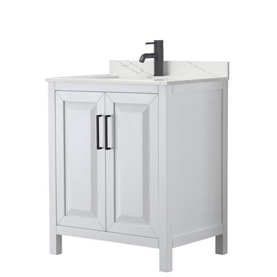 Meuble-lavabo simple 30 po avec plateau en quartz Daria