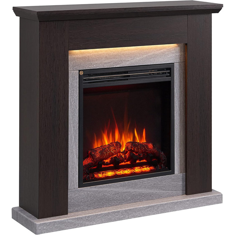 STRATFORD FLAMME 89cm W Electric Fireplace, Espresso Oak