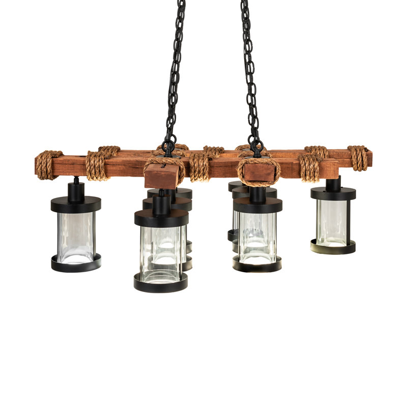 Rustic Lodge 8 - Light LED Chandelier