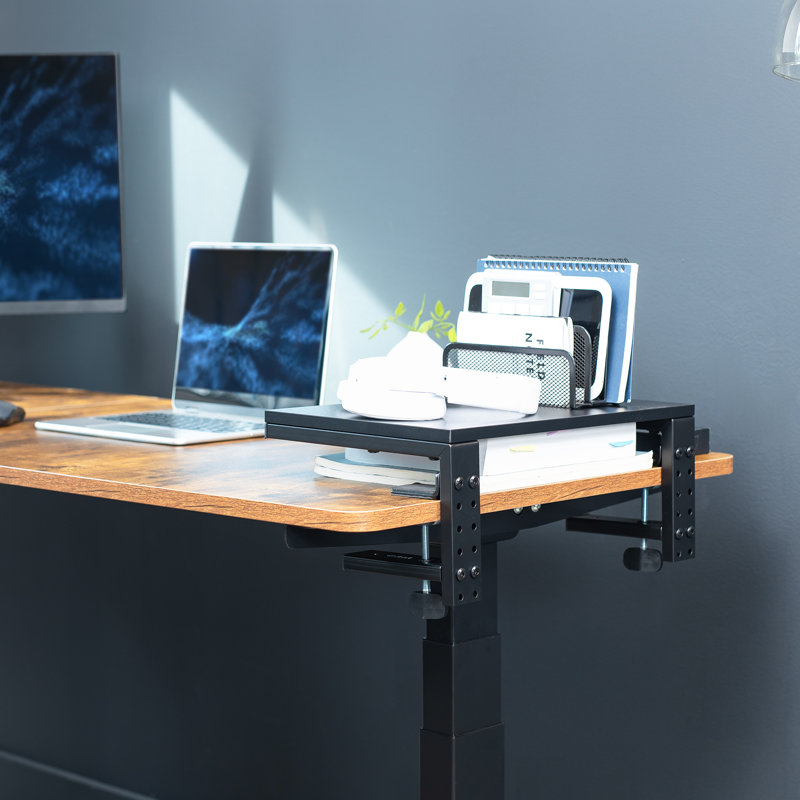 VIVO 15" Clamp-on Desk Extension Shelf for Monitor, Laptop, Printer, 6.5" H x 15" W x 9.8" D