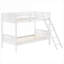 Lit superposé simple en bois massif de style moderne blanc pur avec échelle intégrée et conception convertible séparée