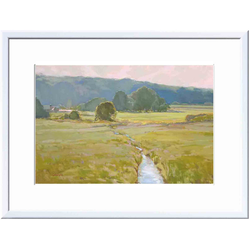 Summer Pasture II by Stephen Calcasola, White, 8"H x 12"W
